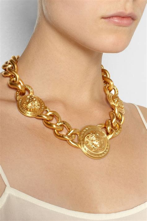 versace gold chain jacket|Versace necklace real gold.